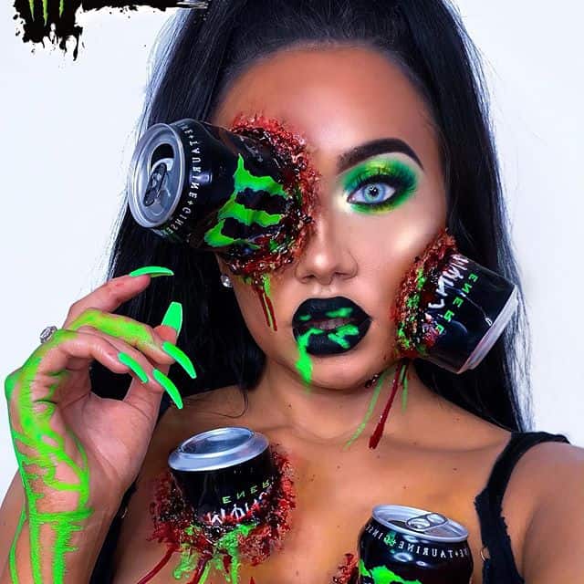 illusion spx monster energy drink halloween makeup
