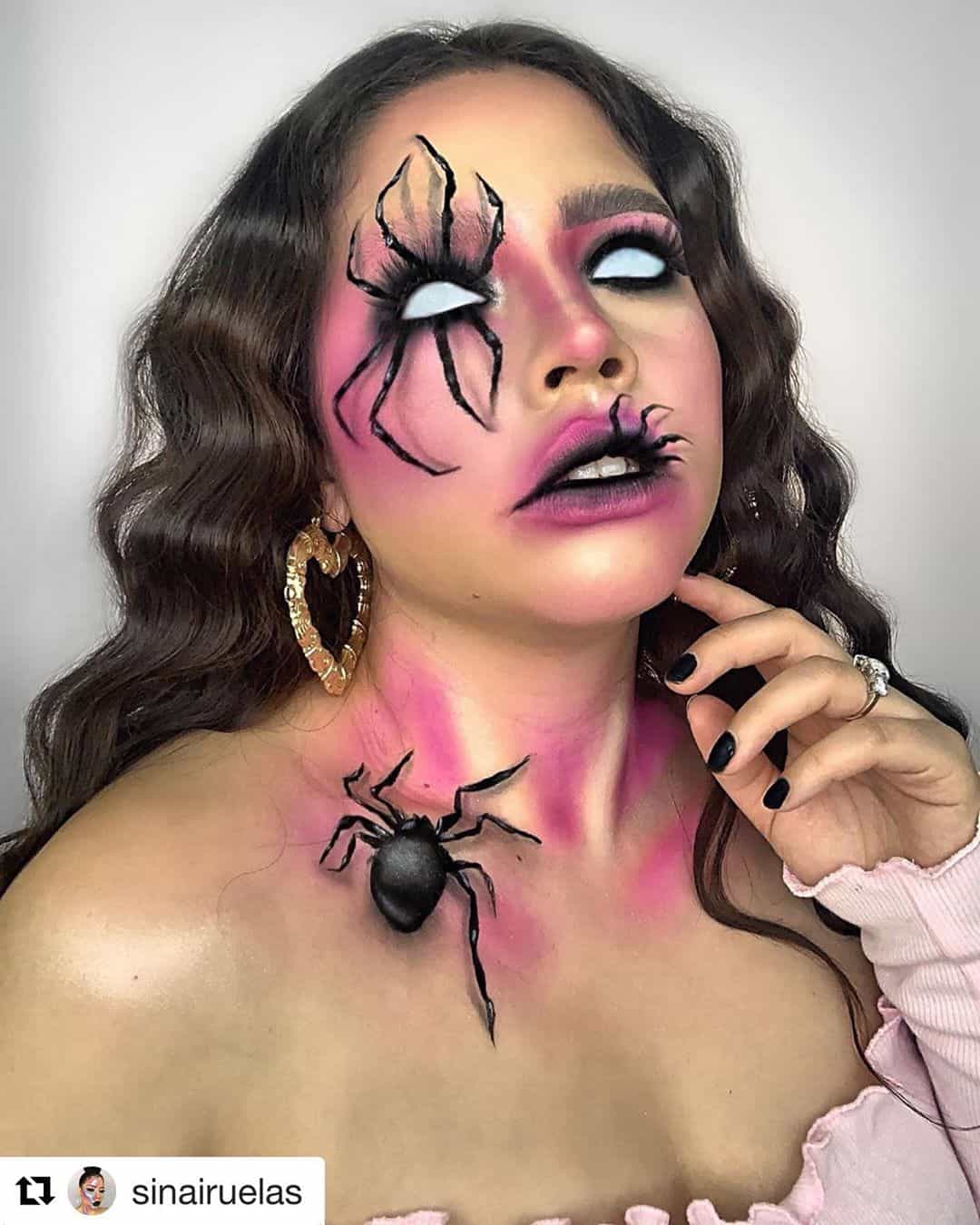possesed spider halloween makeup