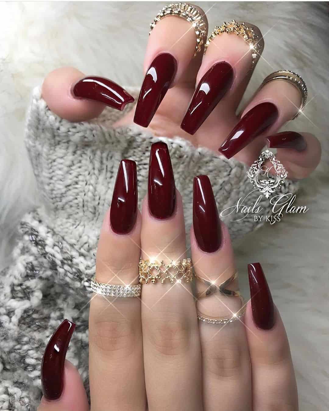 wine nails for fall
