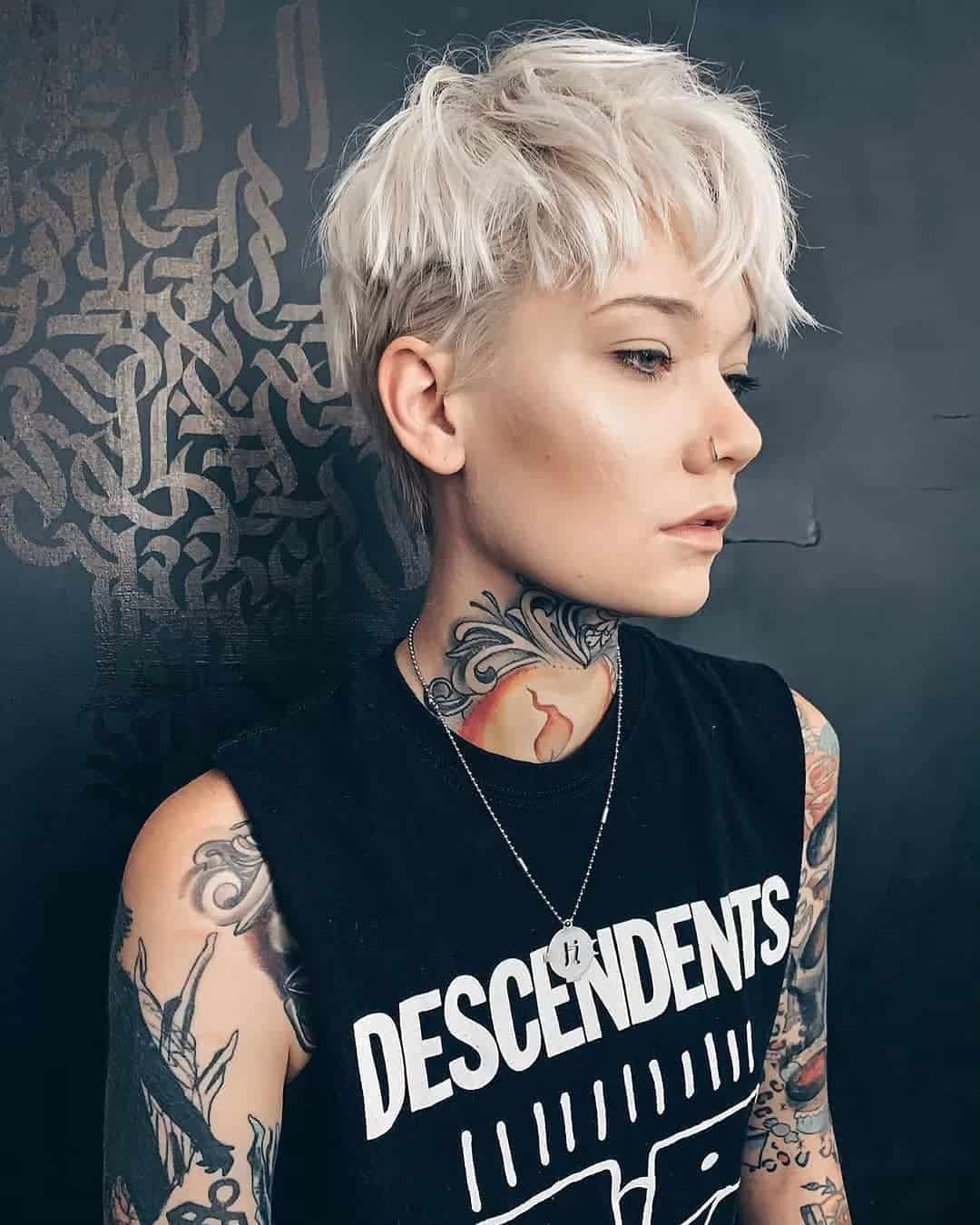 platinum silver pixie cut