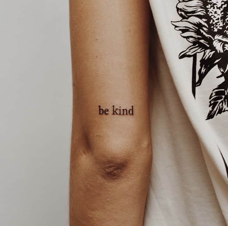 Be kind lettering minimalist tattoo idea