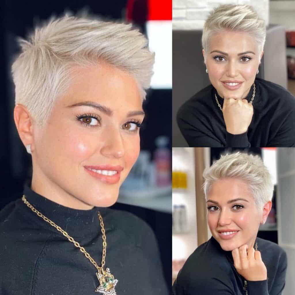 blonde textured pixie