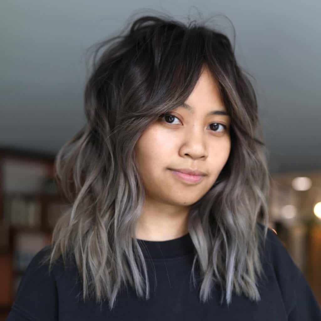 ash waves with curtain bangs 