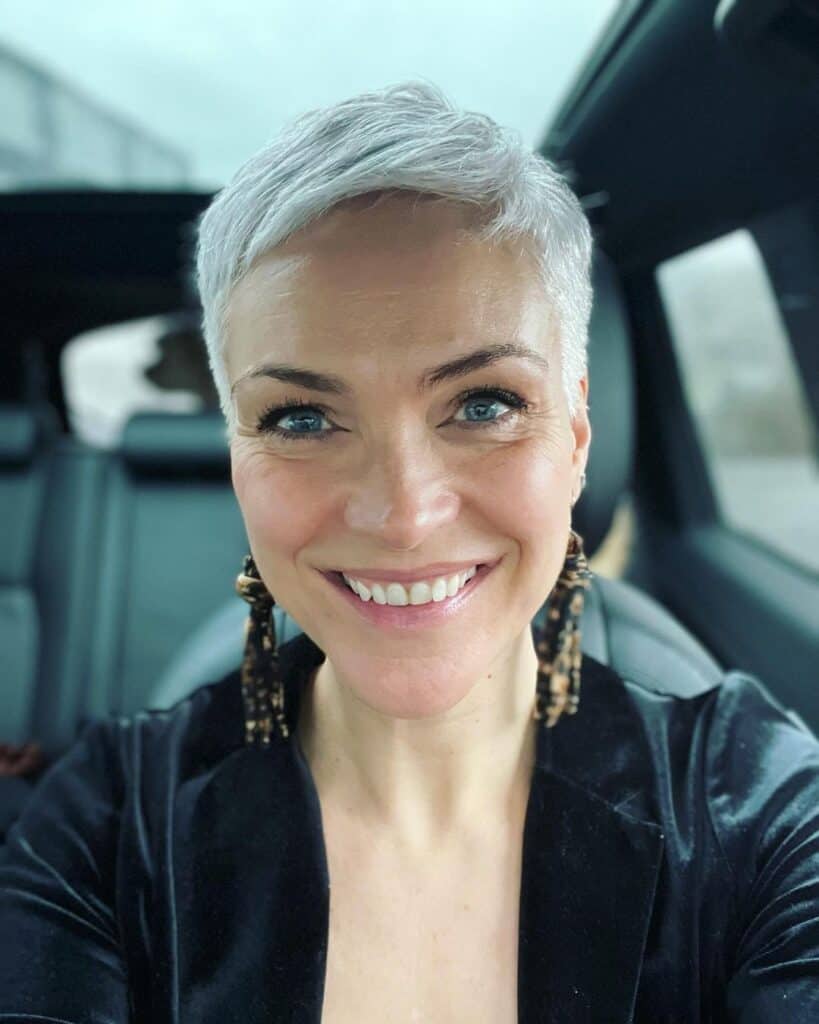 silver blonde pixie