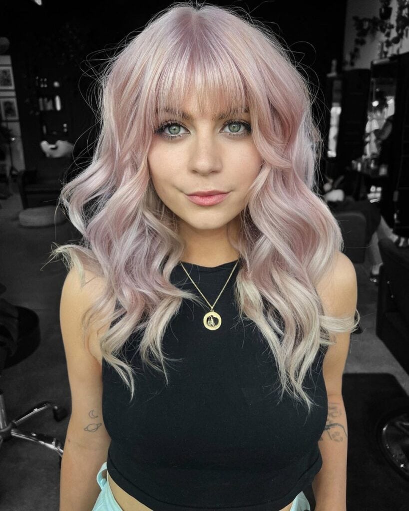 soft pastel pink hair