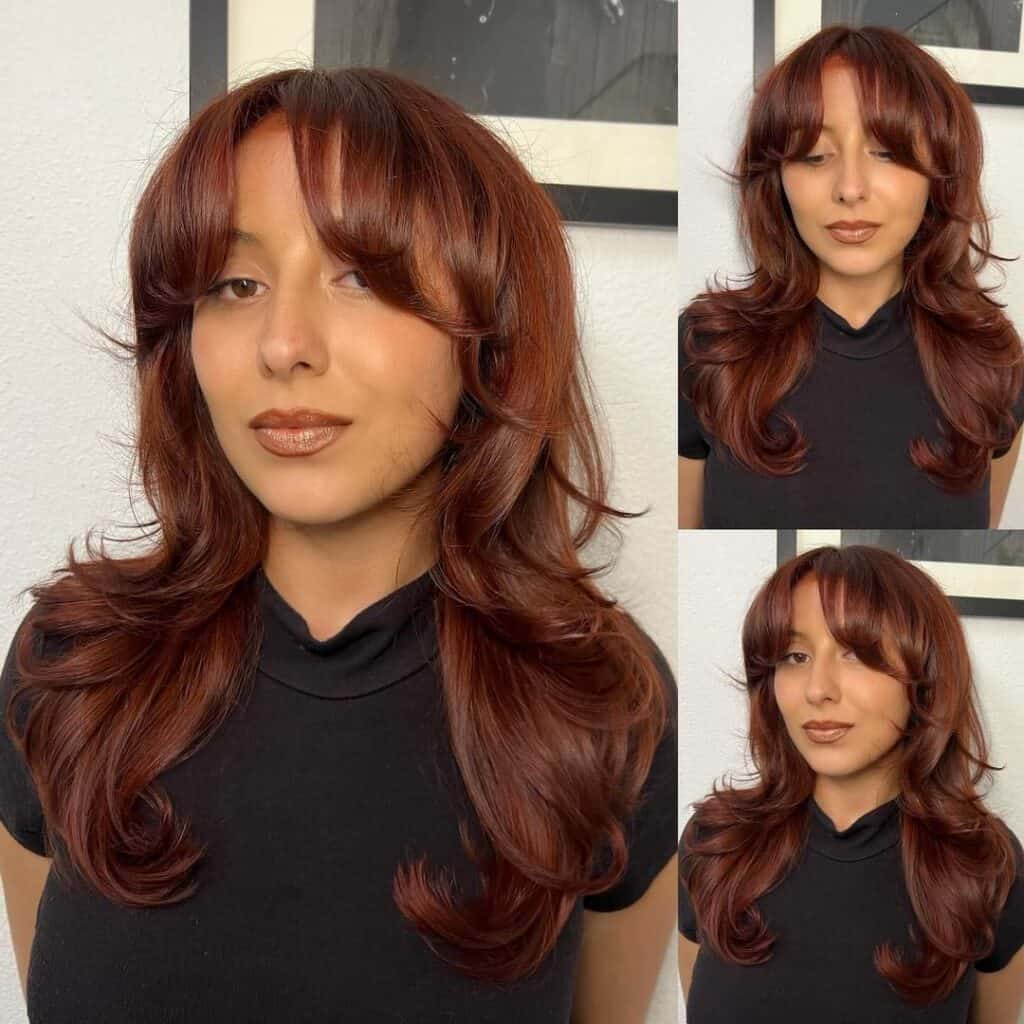 softly layered curtain bangs 