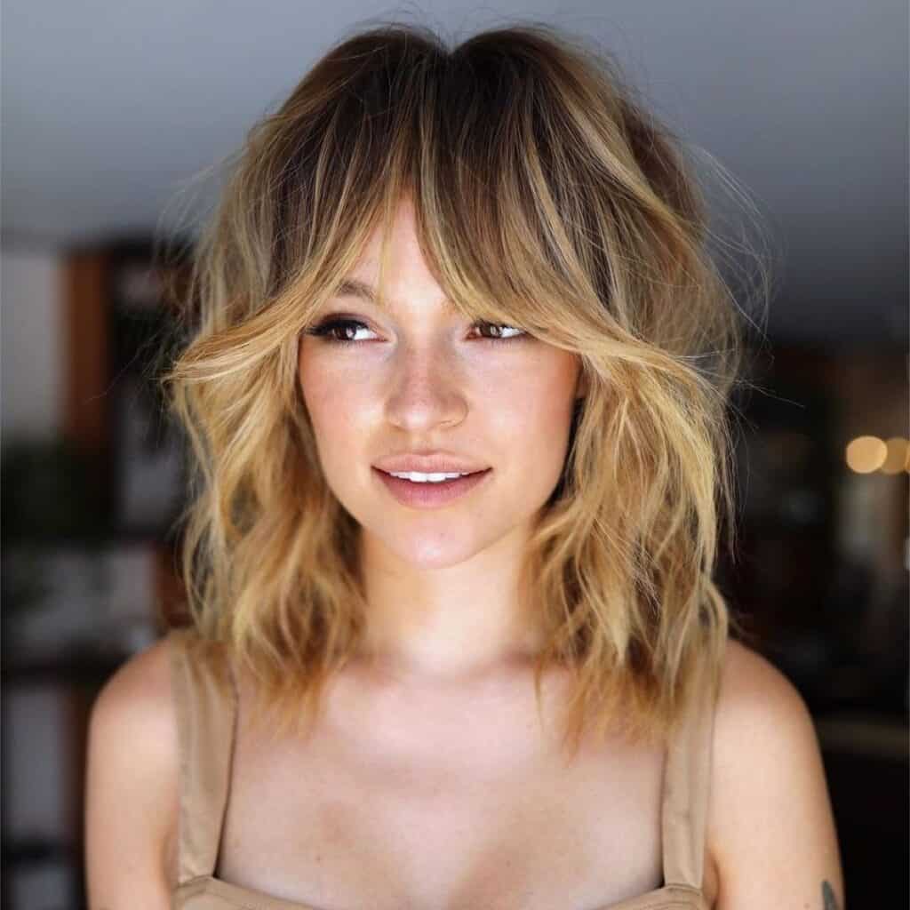 long shag cut with bangs