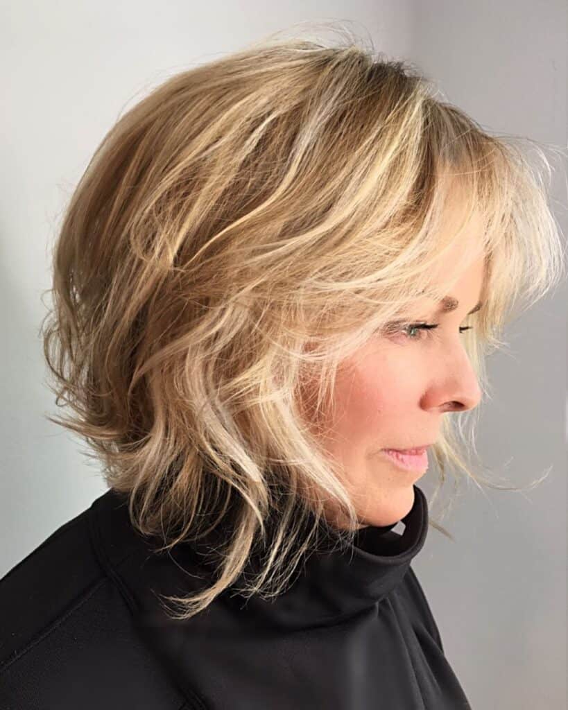 feathered inverted bob with fringe 