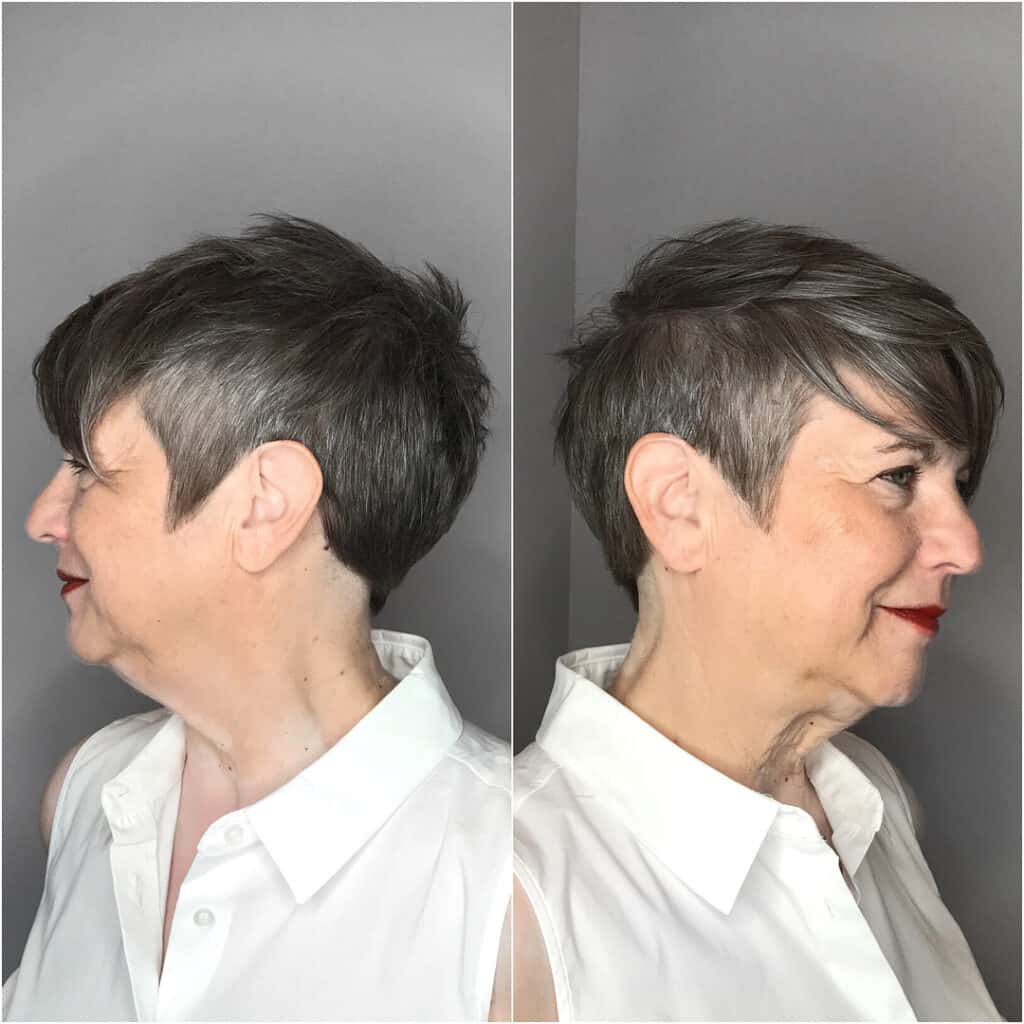 textured pixie for older women 