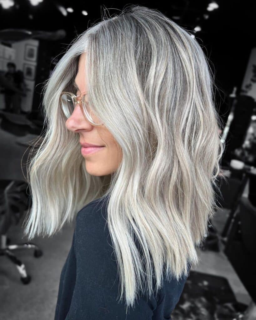 inverted textured silver bob 