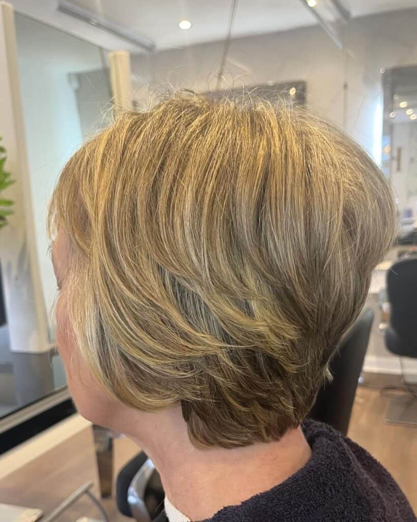 Tousled graduated bob for older women