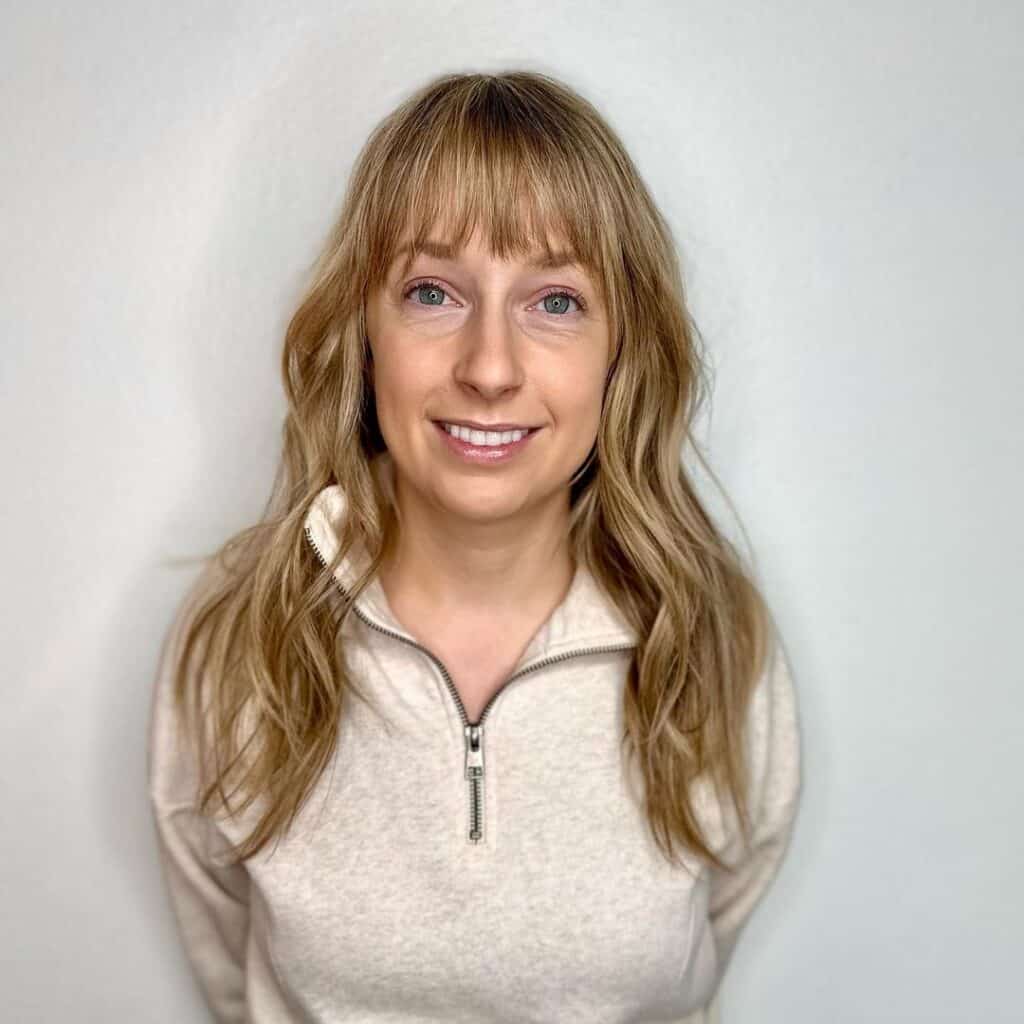 long wavy hair with choppy bangs