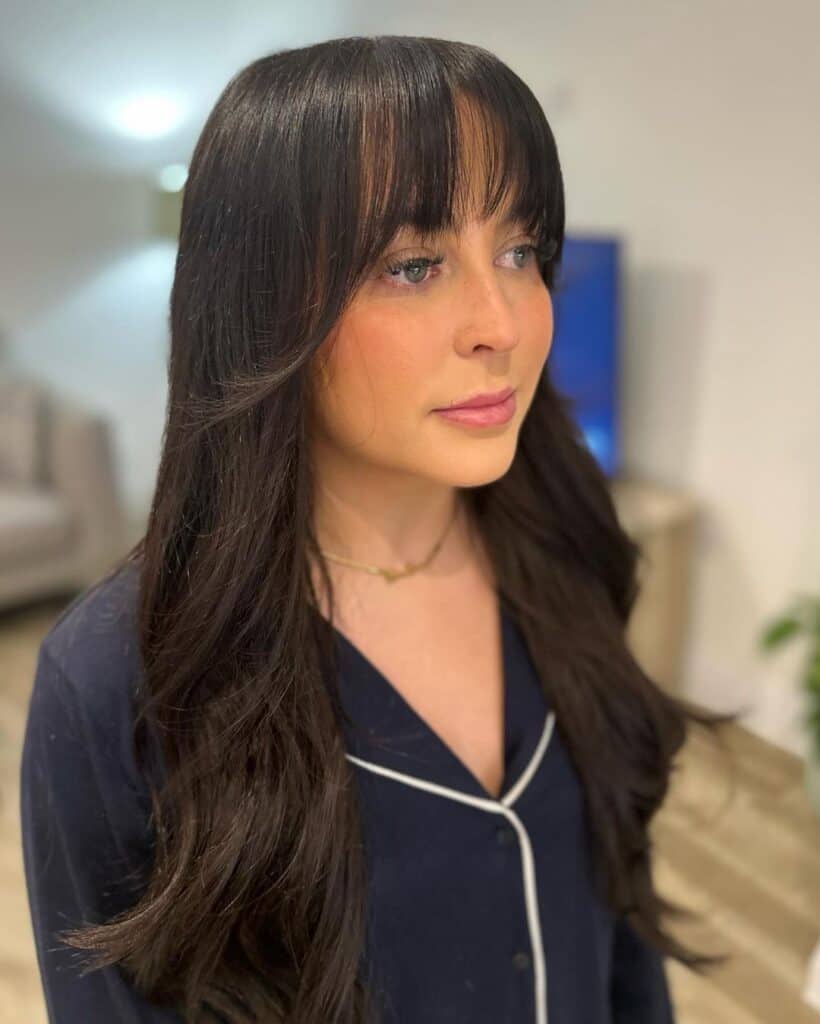 soft fringe bangs on long hair 