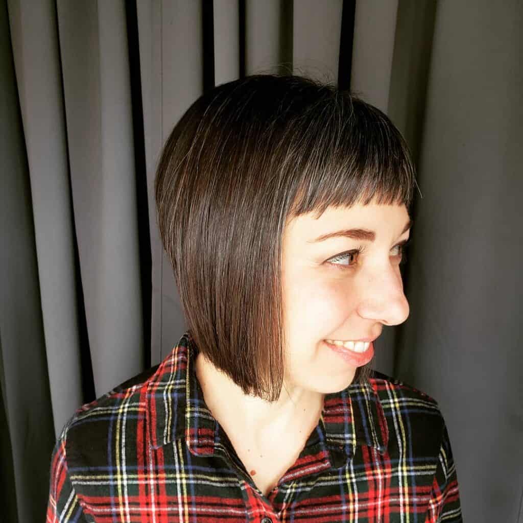 jagged b bangs on a bob 