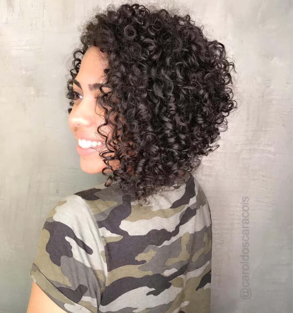 curly hair inverted bob 