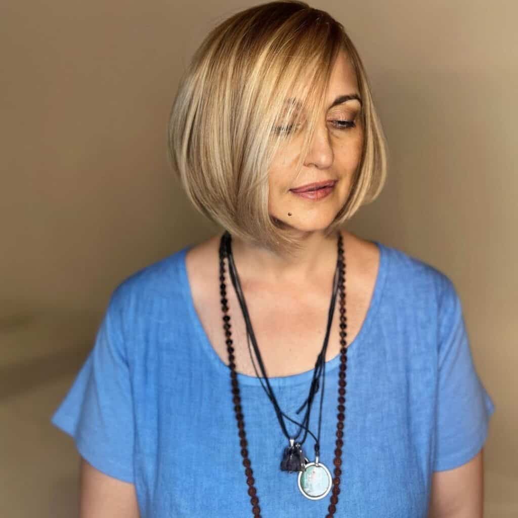 chin length bob for women over 50