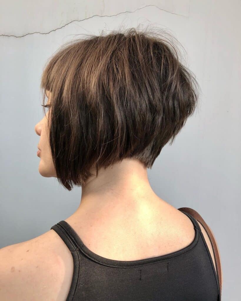 inverted asymmetrical bob for thin hair 