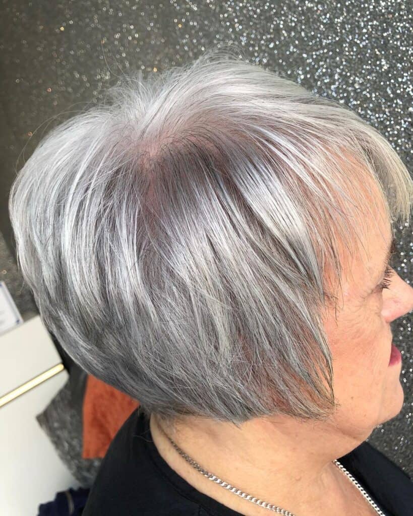 gray pixie bob cut for fine hair 