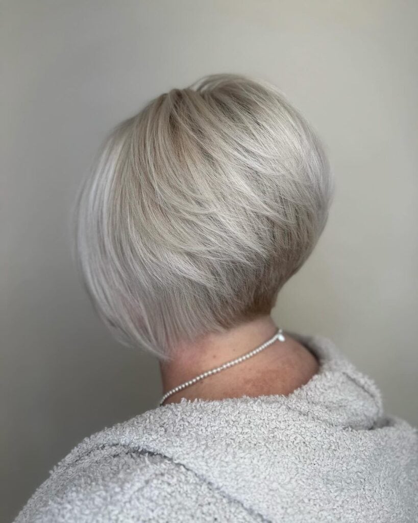 stacked bob for older women 