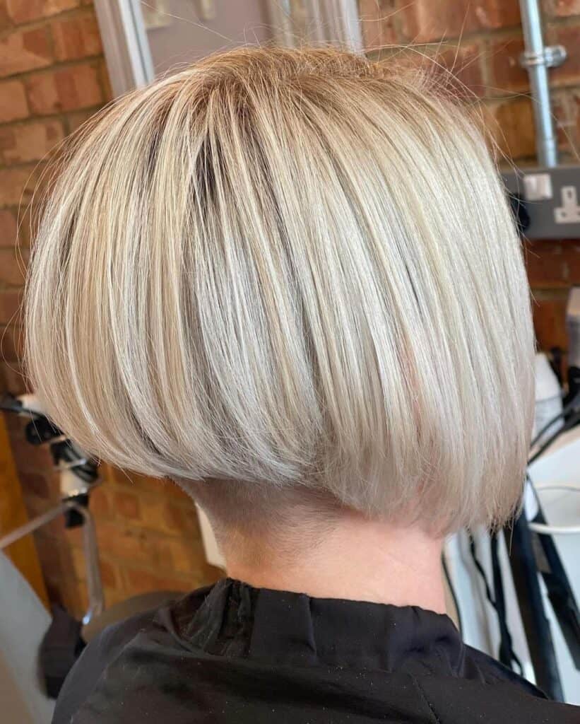 short inverted bob with undercut back 