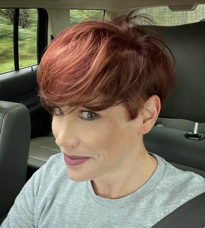 pixie with side swept bangs for women over 50