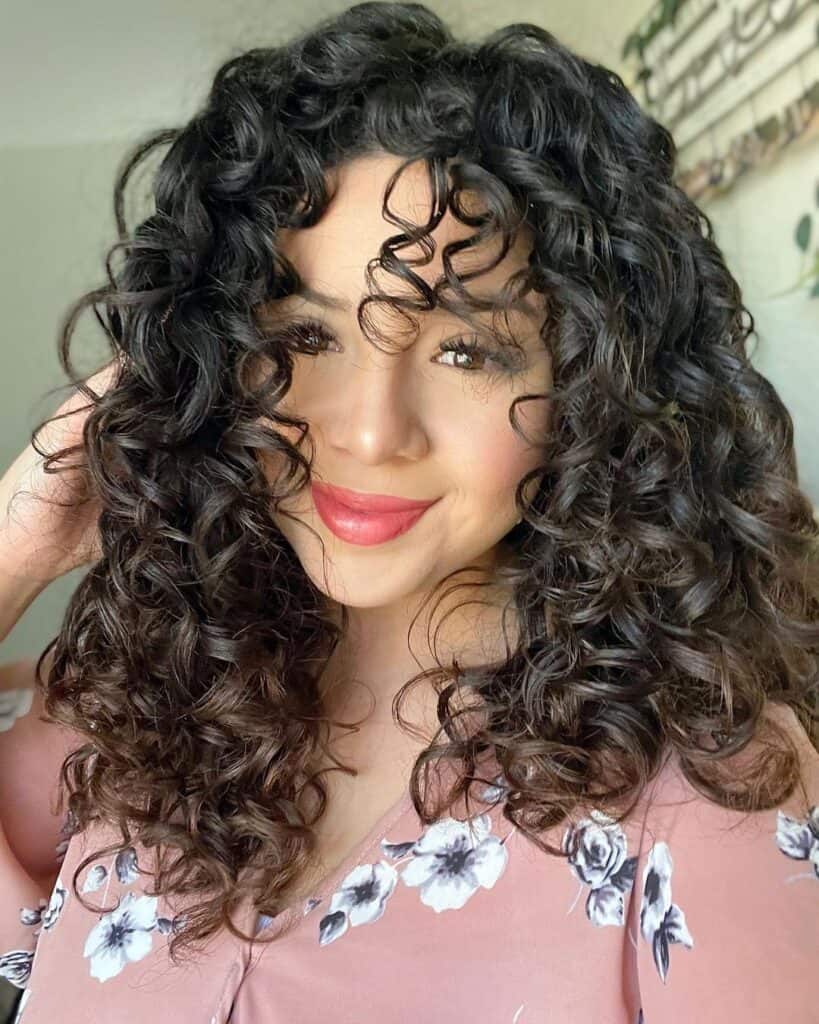 face framing layers on curly hair
