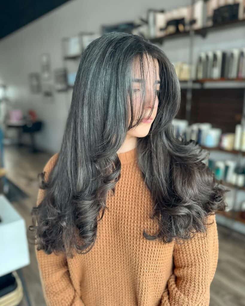 face framing layers with bangs 