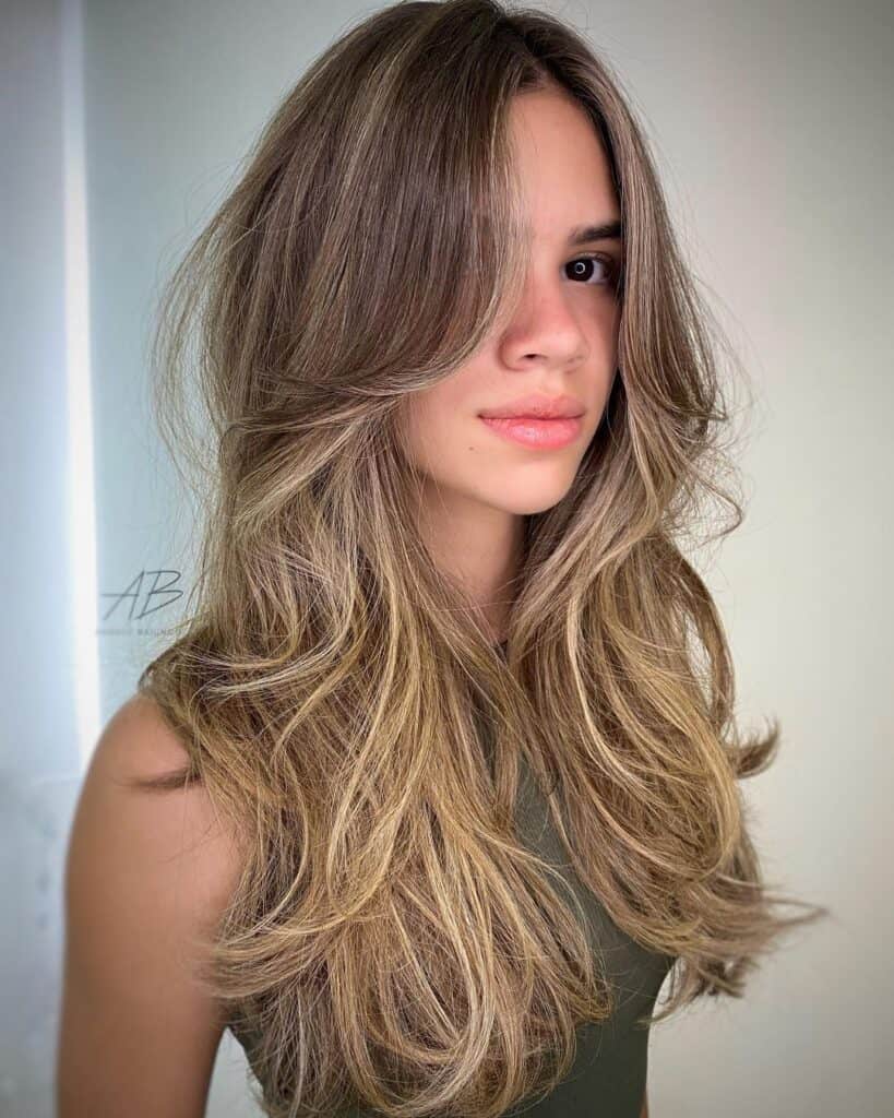 face framing layers on long thin hair