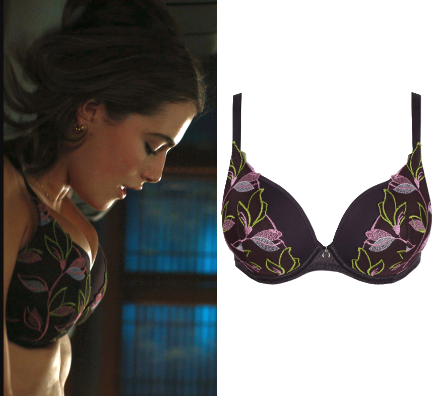 Hannah Wells (Ella Bright) on Off Campus wears the Marie Jo Lois Amethyst Heartshaped Bra