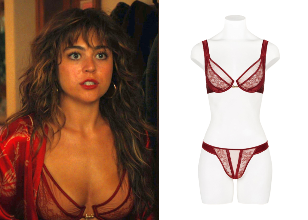 Allie Hayes (Mika Abdalla) on Off Campus wears the LIVY Women's Brown Palace Sheer Balconette Bra.